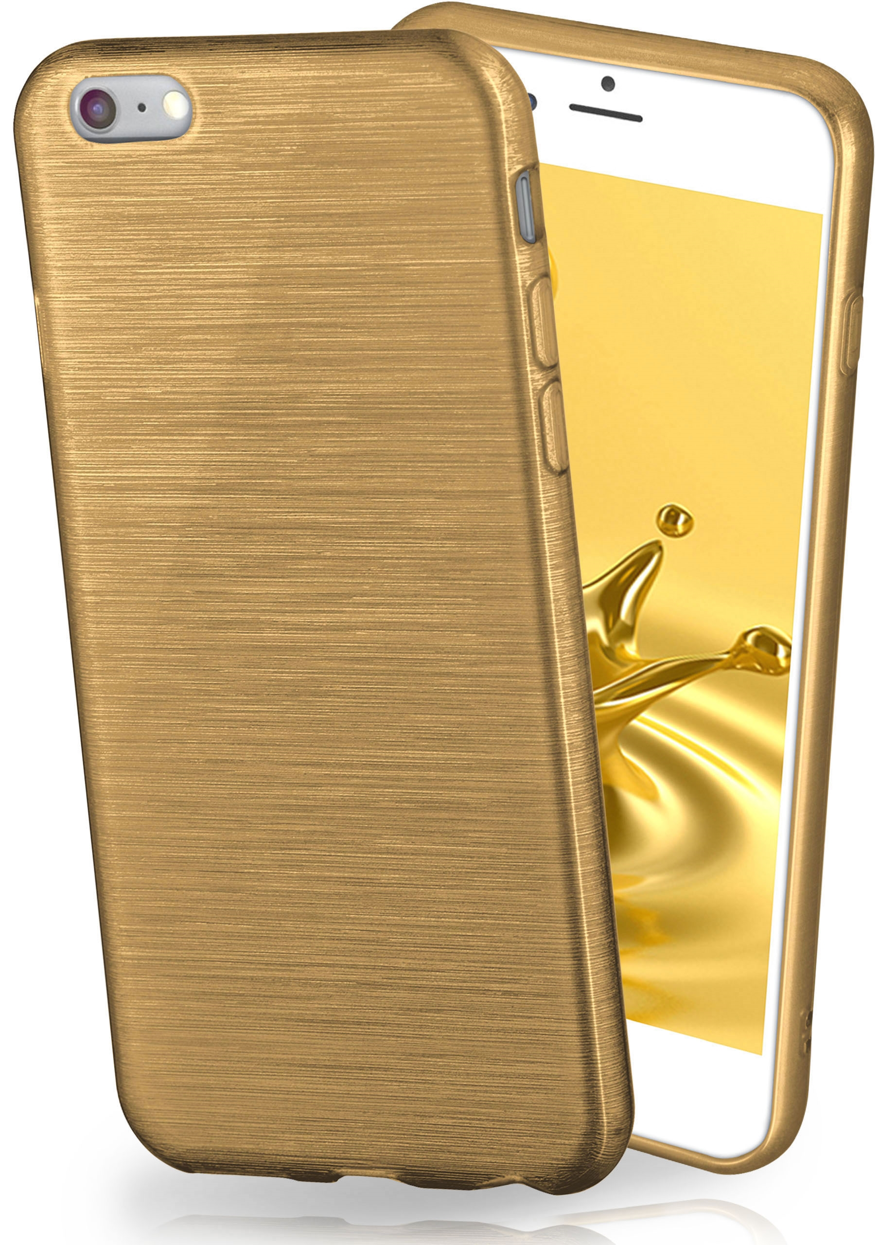 Plus, Case, MOEX iPhone Brushed / Plus Backcover, Apple, 6 Ivory-Gold 6s
