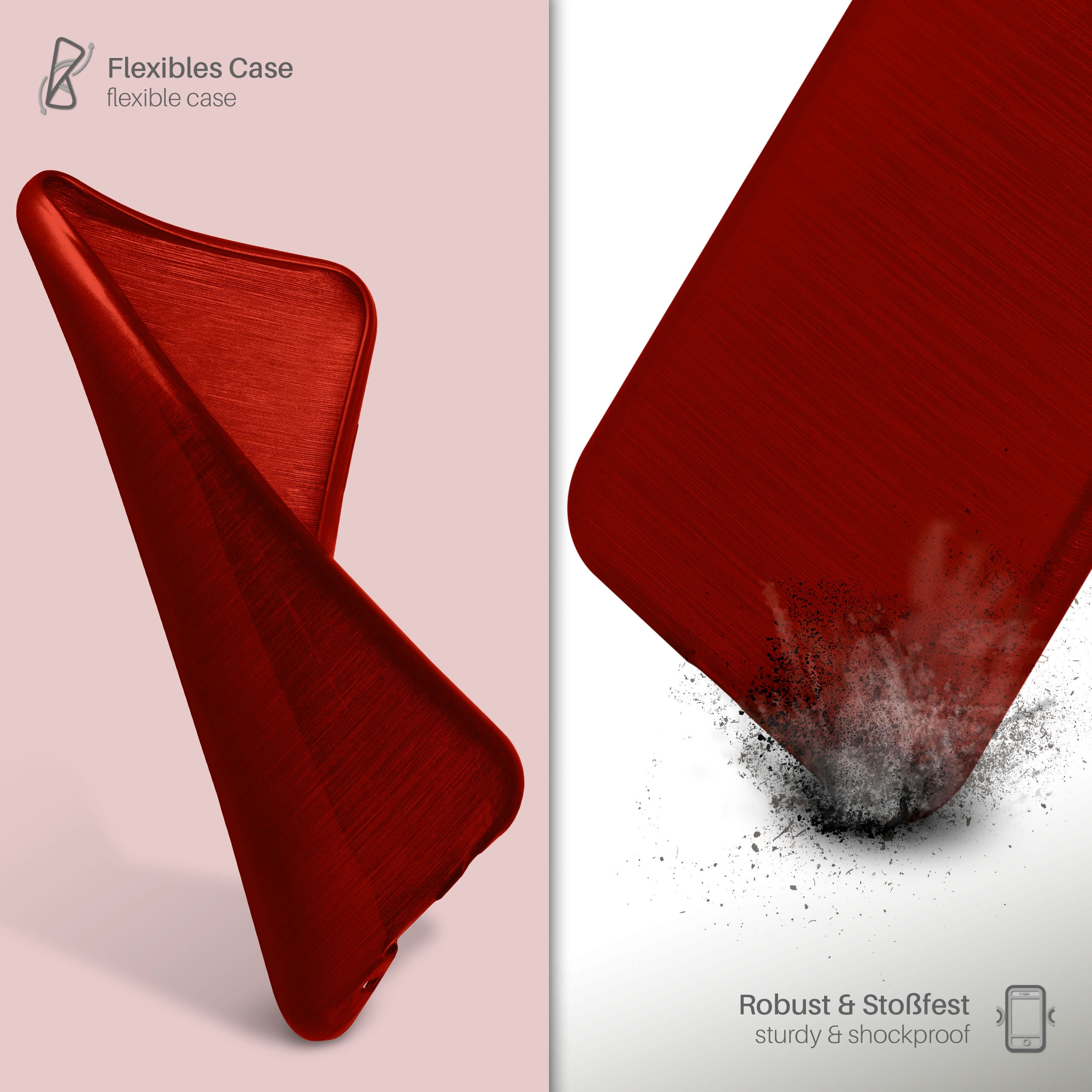 MOEX Brushed Case, Crimson-Red Apple, / (2016), 5s iPhone SE / Backcover, 5