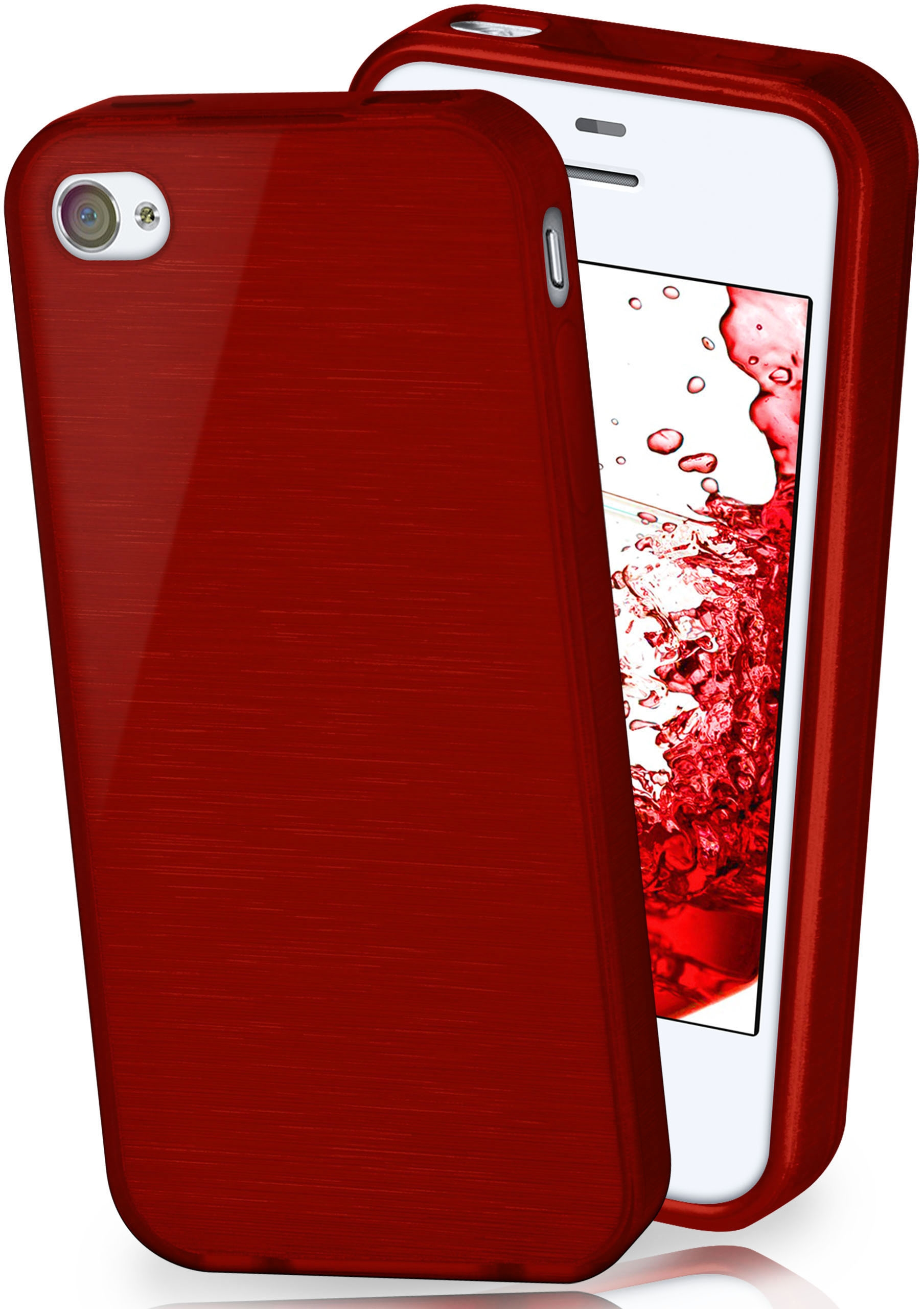 MOEX Brushed Case, Backcover, Apple, 4, / 4s iPhone iPhone Crimson-Red