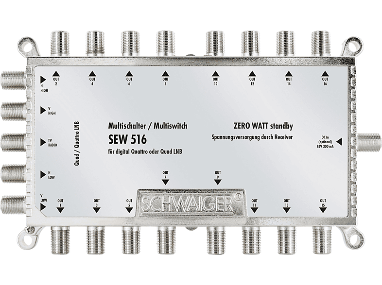 16 SCHWAIGER 531- SAT 5 Multischalter -SEW516 →