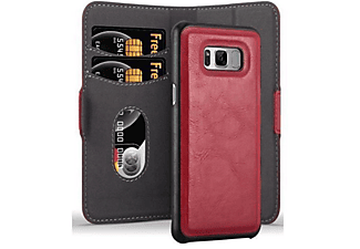 carcasa de móvil  - Funda rígida para móvil de plástico duro y TPU – Carcasa Híbrida CADORABO, Samsung, Galaxy S8 PLUS, rojo granada