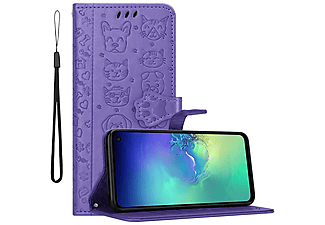 carcasa de móvil  - Funda libro para Móvil - Carcasa protección resistente de estilo libro CADORABO, Samsung, Galaxy S10e, shiny púrpura