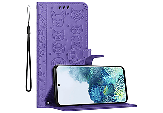 carcasa de móvil  - Funda libro para Móvil - Carcasa protección resistente de estilo libro CADORABO, Samsung, Galaxy S20, shiny púrpura