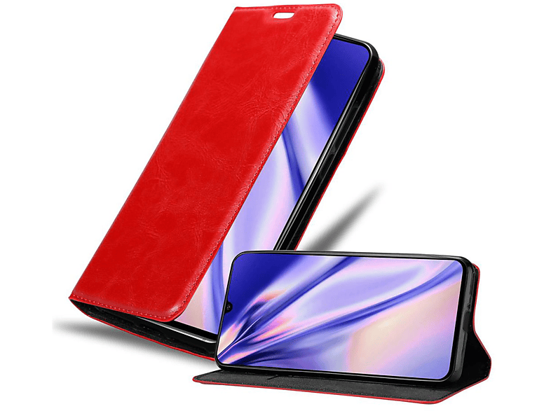 CADORABO Book Hülle Invisible Magnet, Bookcover, Samsung, Galaxy A90 5G, APFEL ROT