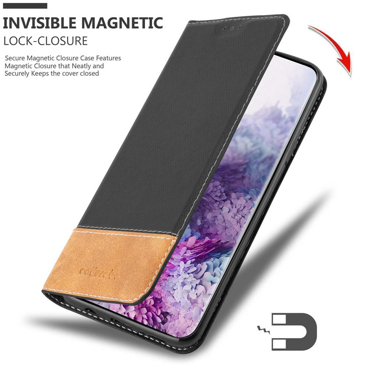 Bookcover, S20 Galaxy PLUS, SCHWARZ CADORABO Samsung, BRAUN Kunstleder Hülle,