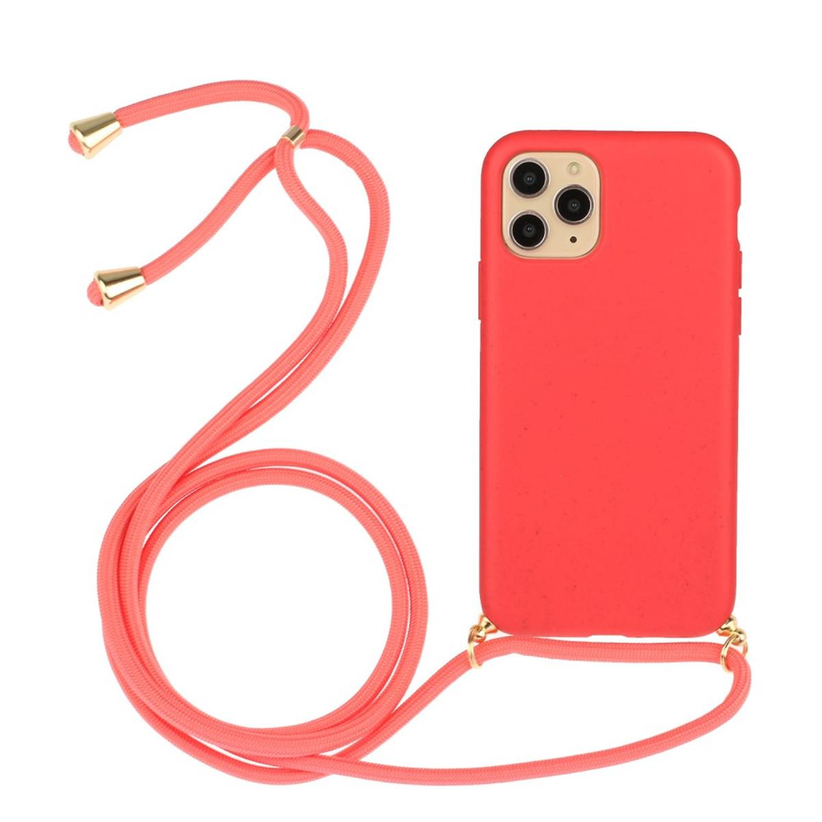 Backcover, 12 Apple, verstellbarer mit COVERKINGZ / iPhone Handykette Pro, 12 Silikon iPhone Kordel, Rot