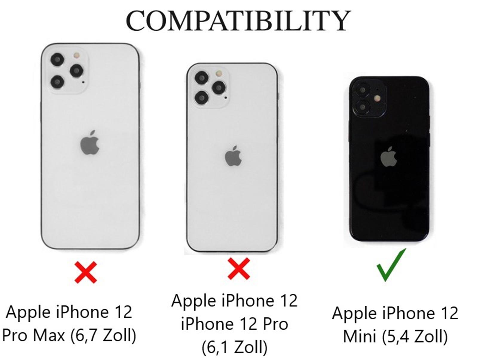 COVERKINGZ Silikon verstellbarer Mini, Apple, Kordel, Schwarz Handykette Backcover, mit 12 iPhone