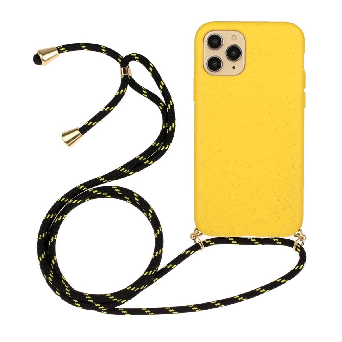 verstellbarer mit Apple, Gelb Backcover, Kordel, iPhone / Handykette 12 Pro, iPhone Silikon COVERKINGZ 12