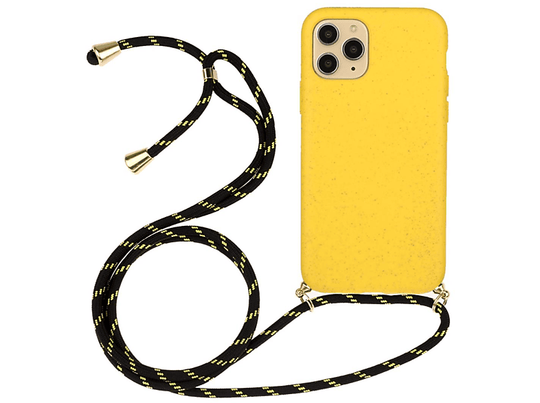 verstellbarer mit Apple, Gelb Backcover, Kordel, iPhone / Handykette 12 Pro, iPhone Silikon COVERKINGZ 12