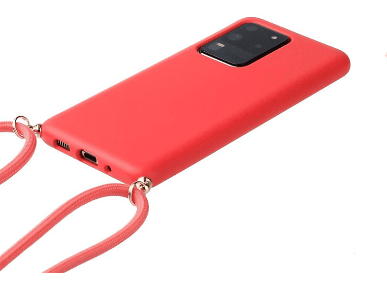 verstellbarer COVERKINGZ [6,9 mit Silikon Rot Galaxy Zoll], Ultra Backcover, Samsung, Kordel, S20 Handykette