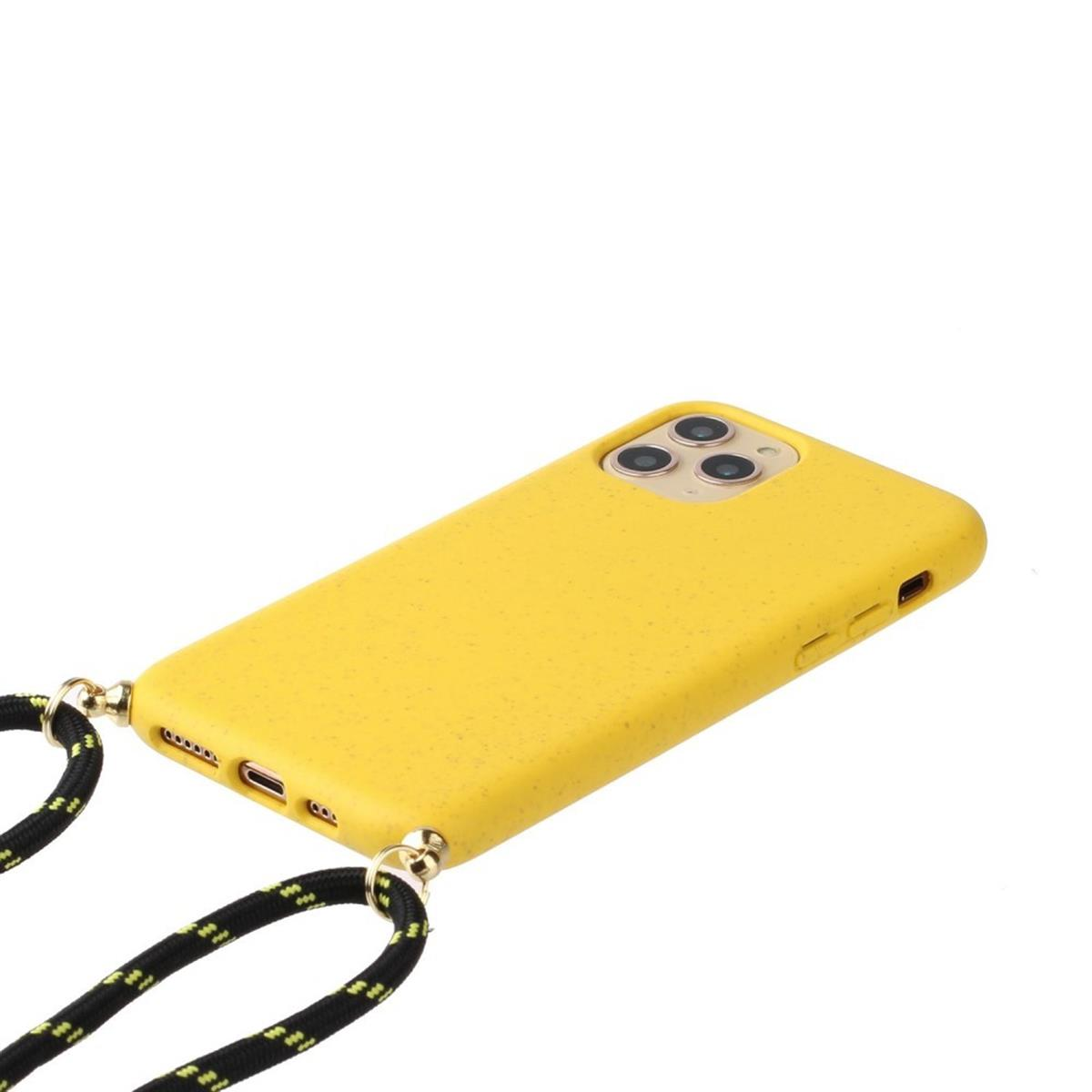 Backcover, mit 13 Gelb Kordel, iPhone Silikon [6,1 Apple, Pro Handykette verstellbarer COVERKINGZ Zoll],