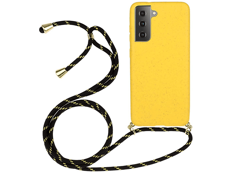 COVERKINGZ Silikon Kordel, Gelb Backcover, mit verstellbarer 5G, Handykette Galaxy Samsung, S21