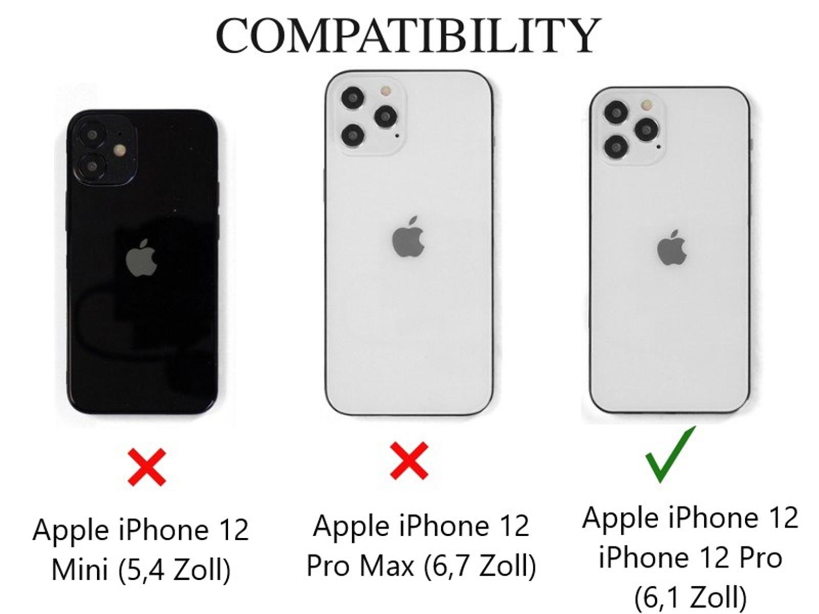 12 mit Apple, Backcover, / iPhone Pro, Silikon verstellbarer COVERKINGZ iPhone Handykette Kordel, Rot 12