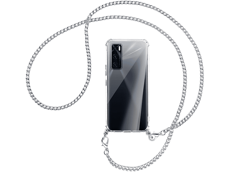 V20SE, Metallkette, Backcover, mit Kette Y70, MORE (silberfarben) ENERGY vivo, MTB Umhänge-Hülle