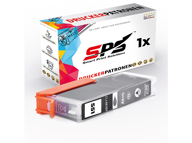 SPS S-8189 Tintenpatrone Grau CLI551GY Pixma (6512B001 MG6350) 