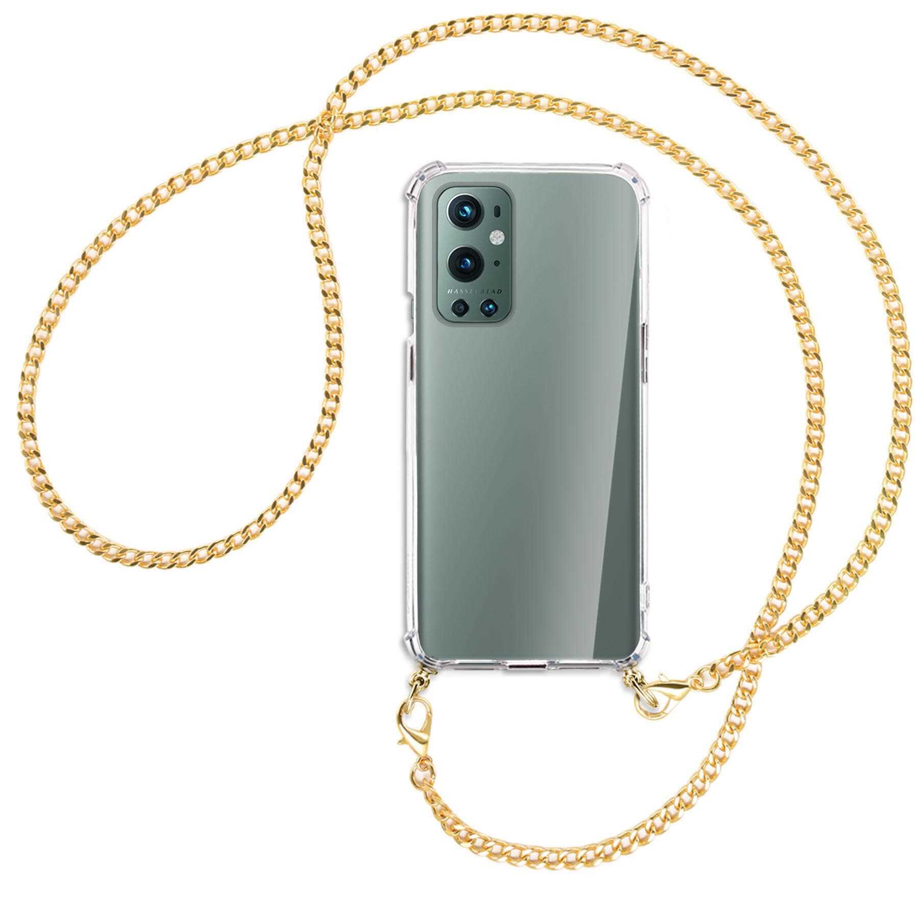 MTB MORE ENERGY Umhänge-Hülle mit OnePlus, (goldfarben) 9 Metallkette, Pro, Kette Backcover