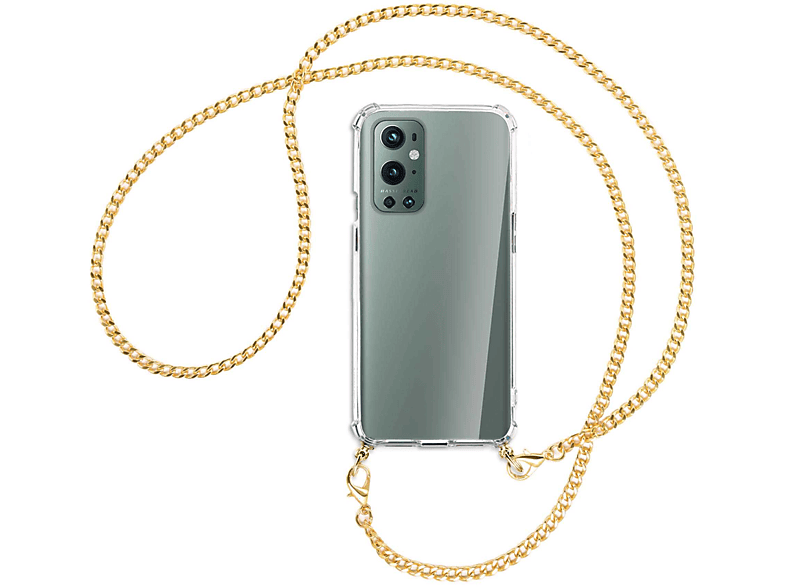 MTB MORE ENERGY Umhänge-Hülle mit OnePlus, (goldfarben) 9 Metallkette, Pro, Kette Backcover