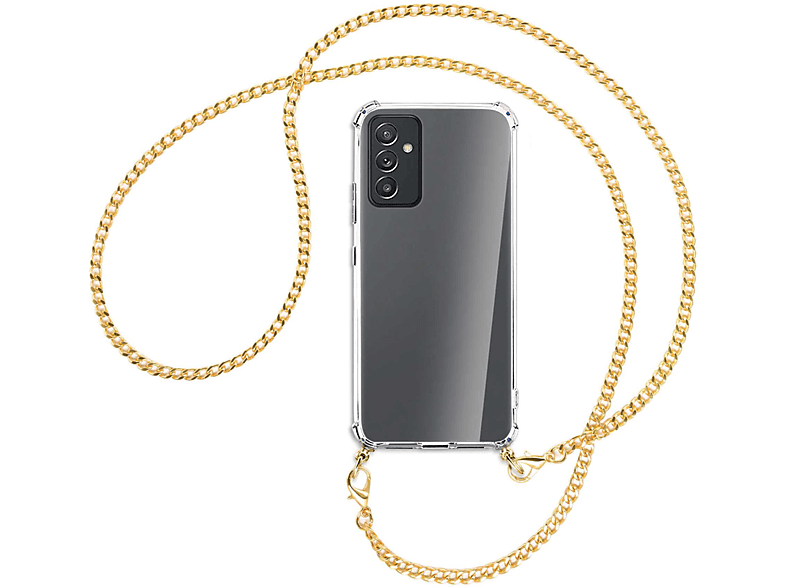 MTB MORE A82 Backcover, Kette Galaxy 5G, mit ENERGY Umhänge-Hülle (goldfarben) Metallkette, Samsung