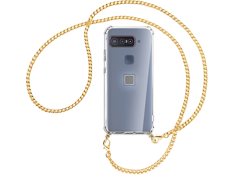MTB MORE ENERGY Umhänge-Hülle mit Metallkette, Backcover, Asus, Qualcomm Smartphone for Snapdragon Insiders, Kette (goldfarben)