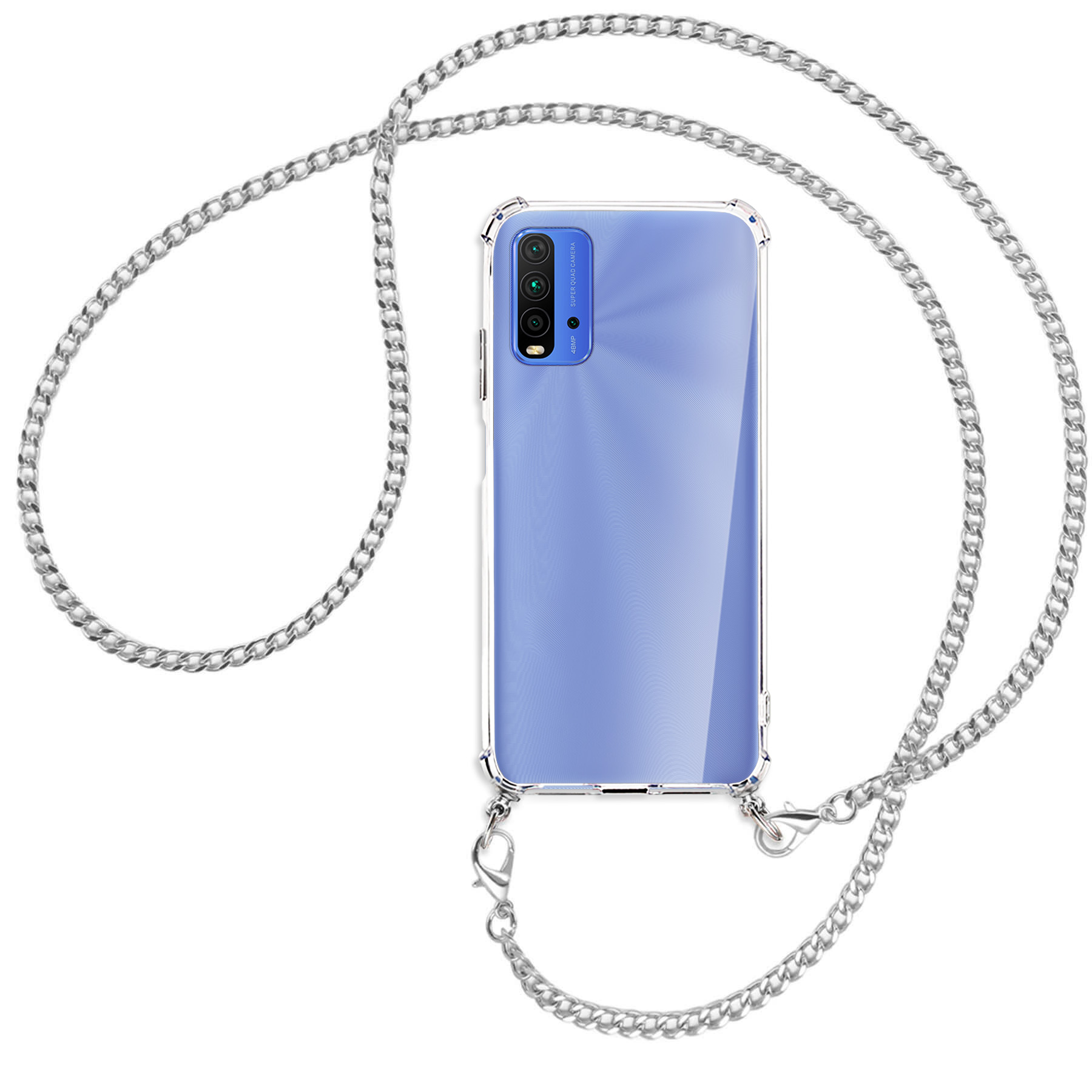 MTB MORE mit ENERGY Kette (silberfarben) Redmi Umhänge-Hülle Xiaomi, Metallkette, Backcover, 9T