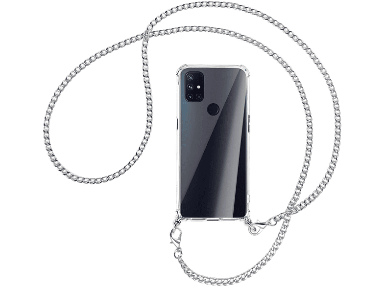 MORE N100, Metallkette, (silberfarben) OnePlus, Umhänge-Hülle mit Kette Backcover, MTB Nord ENERGY