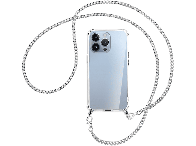 MTB MORE ENERGY Pro 13 Backcover, Metallkette, Kette Umhänge-Hülle Max, mit Apple, (silberfarben) iPhone