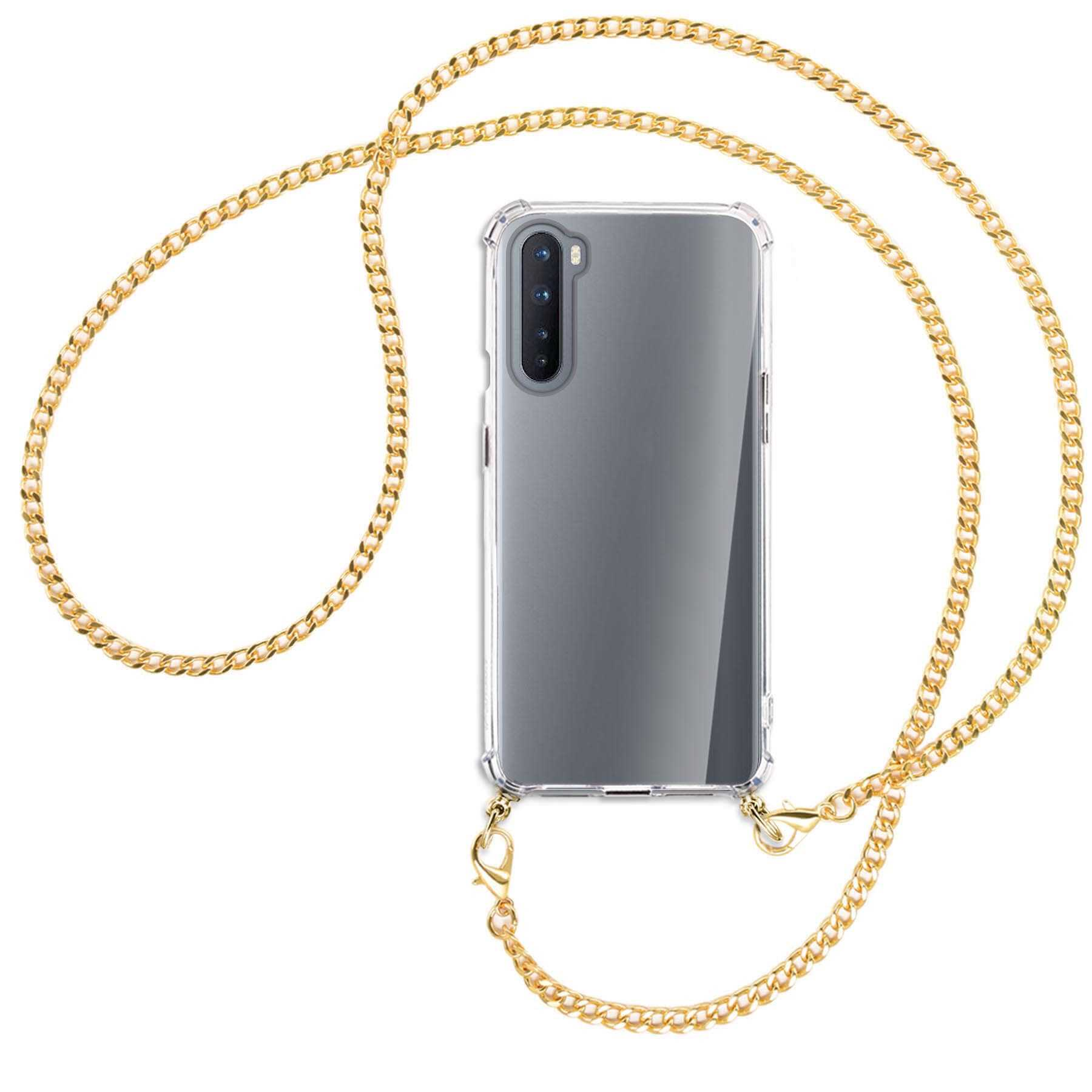 MTB MORE ENERGY Umhänge-Hülle OnePlus, Kette Metallkette, Backcover, Nord (goldfarben) 5G, mit