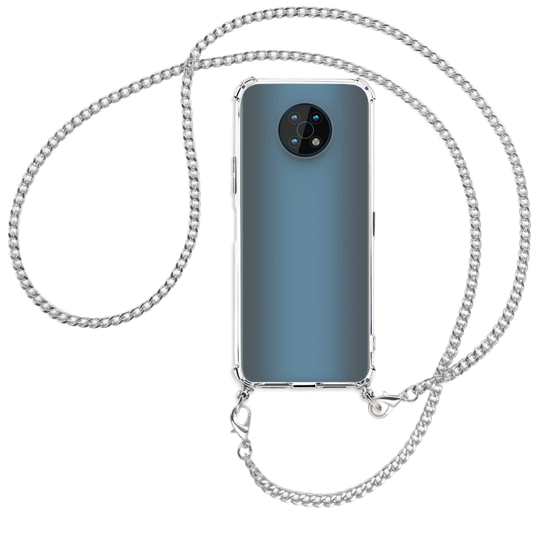 Kette Metallkette, MTB (silberfarben) Umhänge-Hülle MORE mit ENERGY Backcover, Nokia, G50,