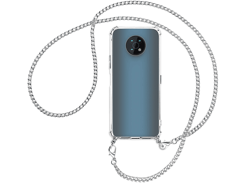 Kette Metallkette, MTB (silberfarben) Umhänge-Hülle MORE mit ENERGY Backcover, Nokia, G50,