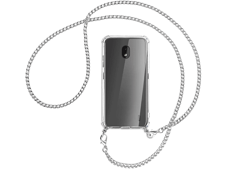 MTB MORE Metallkette, (silberfarben) mit Umhänge-Hülle Backcover, 2.2, Nokia, ENERGY Kette
