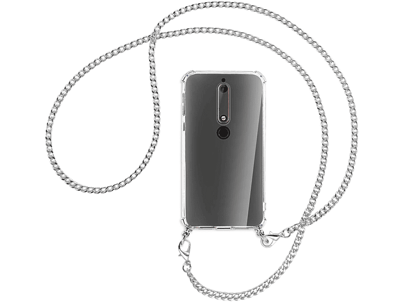 mit MTB Kette 2018, (silberfarben) Nokia, MORE Umhänge-Hülle ENERGY 6.1, 6 Metallkette, Backcover,