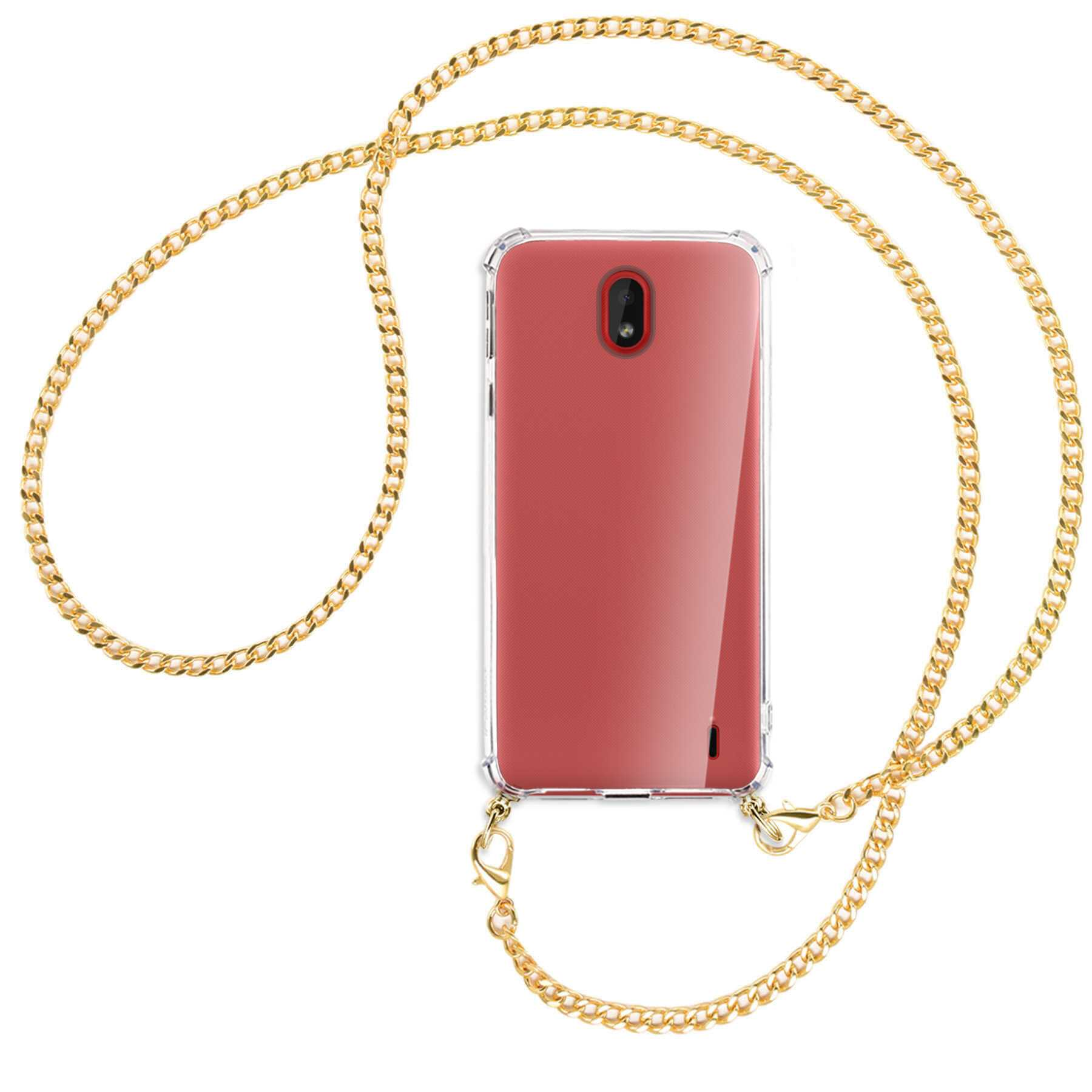 Backcover, Plus, 1 ENERGY Metallkette, (goldfarben) Nokia, Umhänge-Hülle MTB mit MORE Kette