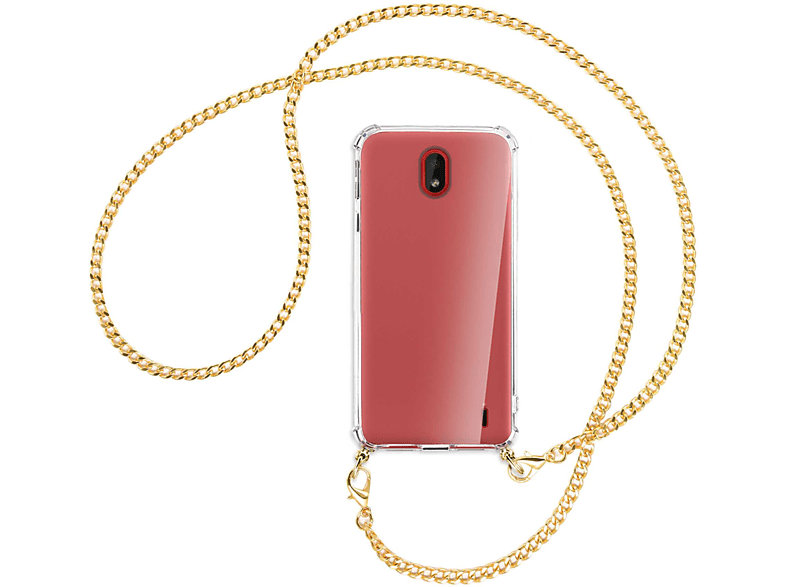 Backcover, Plus, 1 ENERGY Metallkette, (goldfarben) Nokia, Umhänge-Hülle MTB mit MORE Kette