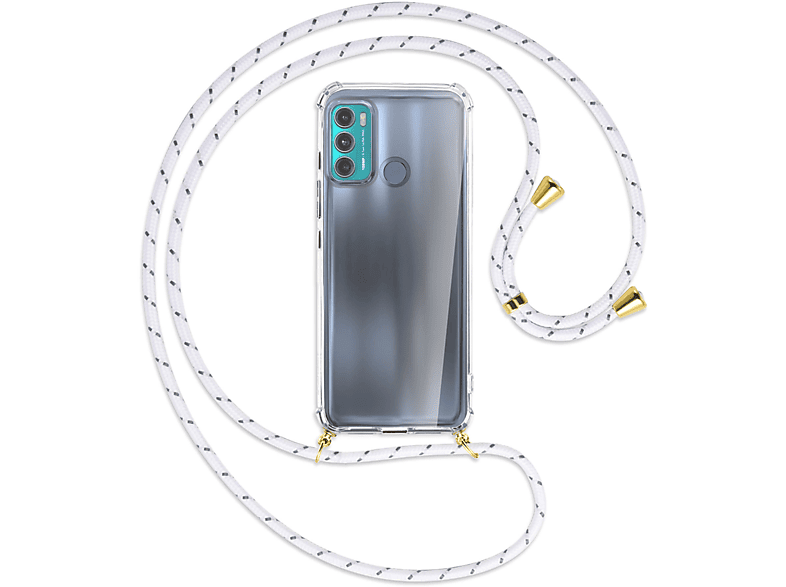 MTB MORE ENERGY Umhänge-Hülle mit Metallkette, Backcover, Motorola, Moto G40 Fusion, Moto G60, Kette (goldfarben)