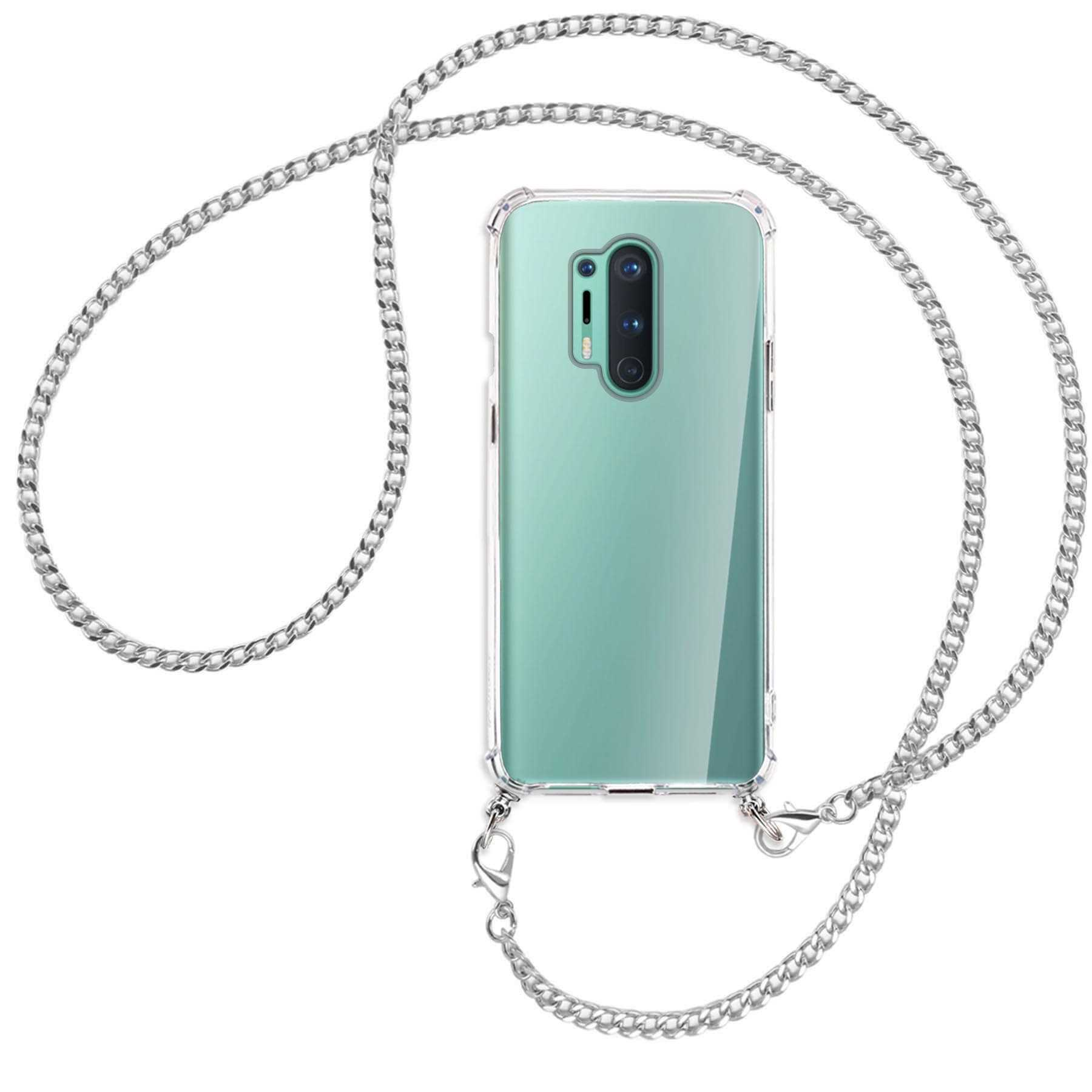 MTB MORE ENERGY Umhänge-Hülle (silberfarben) 8 OnePlus, Kette Pro, mit Backcover, Metallkette