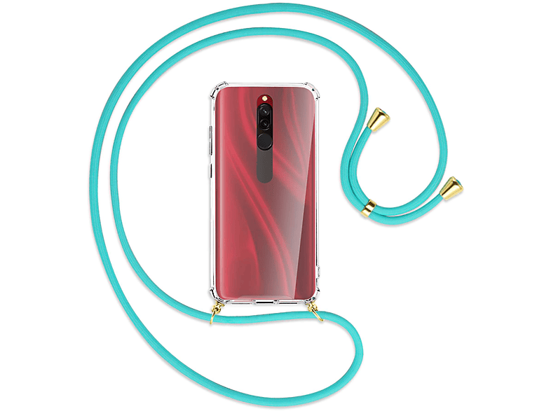 MTB MORE ENERGY Umhänge-Hülle Gold Xiaomi, 8, mit Kordel, / Backcover, Redmi Türkis