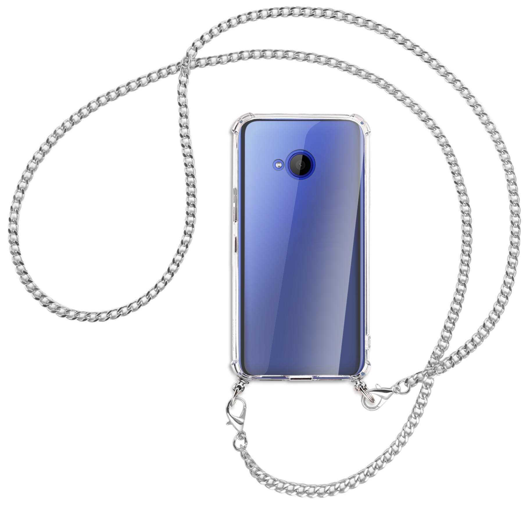 HTC, Kette Umhänge-Hülle Metallkette, MORE life, MTB Backcover, (silberfarben) mit ENERGY U11