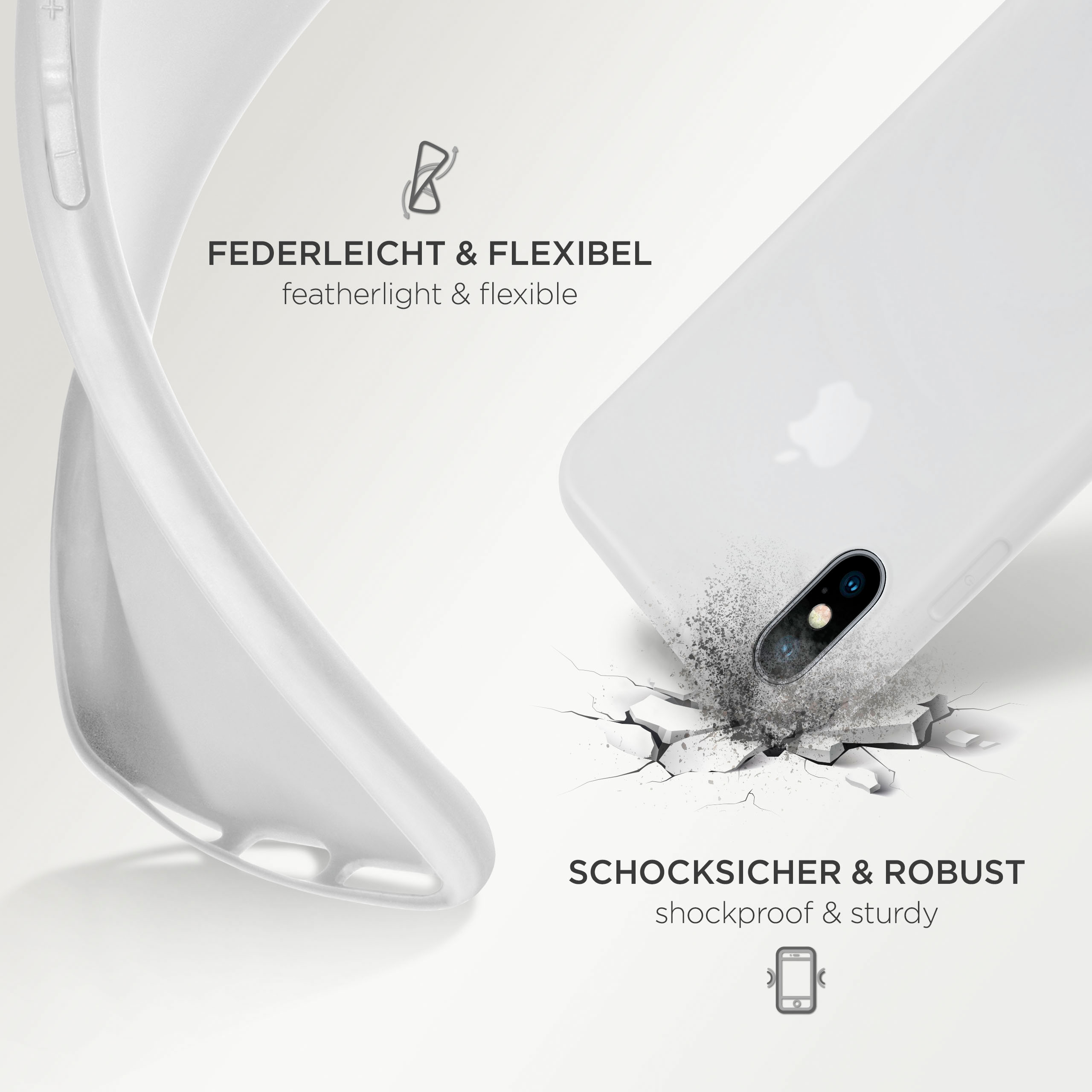 ONEFLOW SlimShield Pro iPhone Case, X XS, Apple, Backcover, / iPhone Weiß