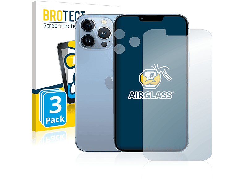 BROTECT 3x Airglass iPhone klare 13 Max) Schutzfolie(für Apple Pro