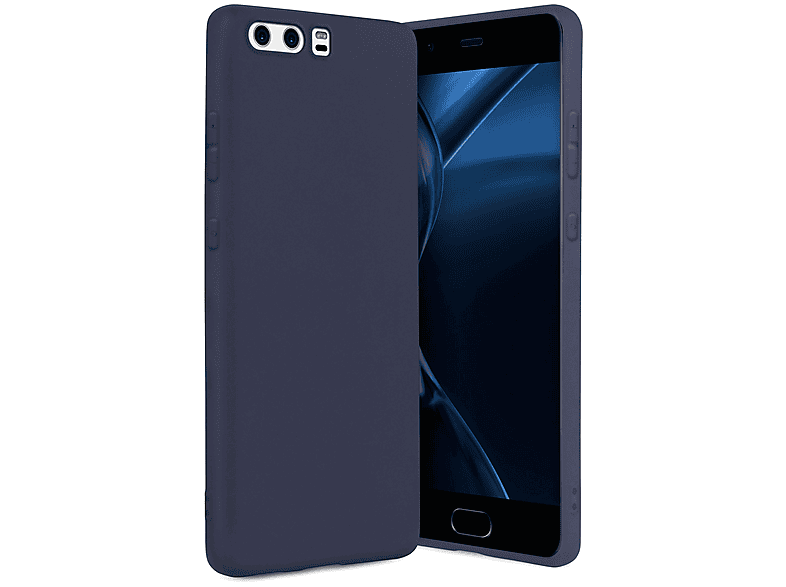 OneFlow Cover SlimShield PRO Per Huawei P10: Custodia Flessibile In Silicone E TPU, Blu. Ultra-sottile, Antiscivolo E Antiurto.
