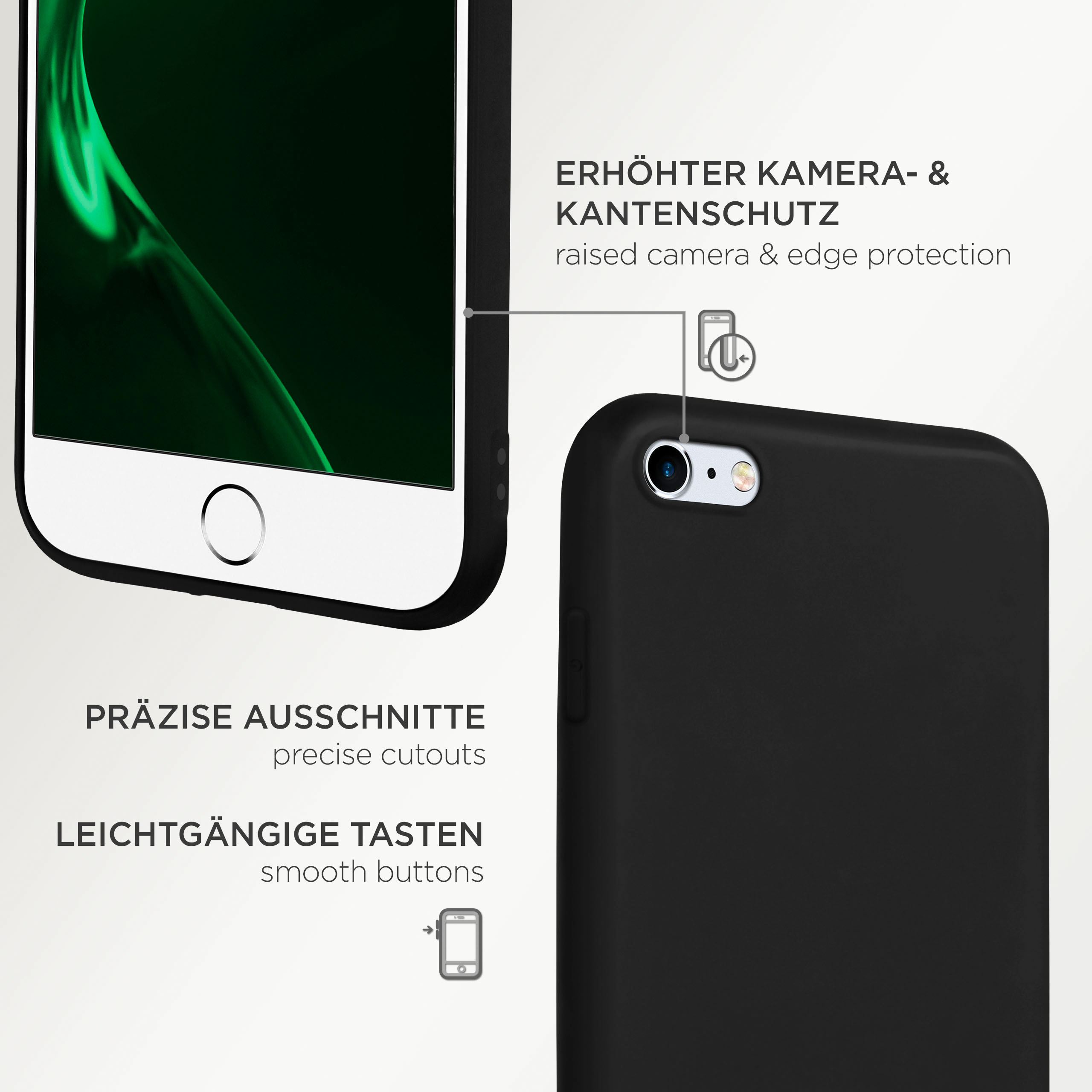 ONEFLOW SlimShield Apple, / iPhone Schwarz Pro 6s iPhone 6, Case, Backcover