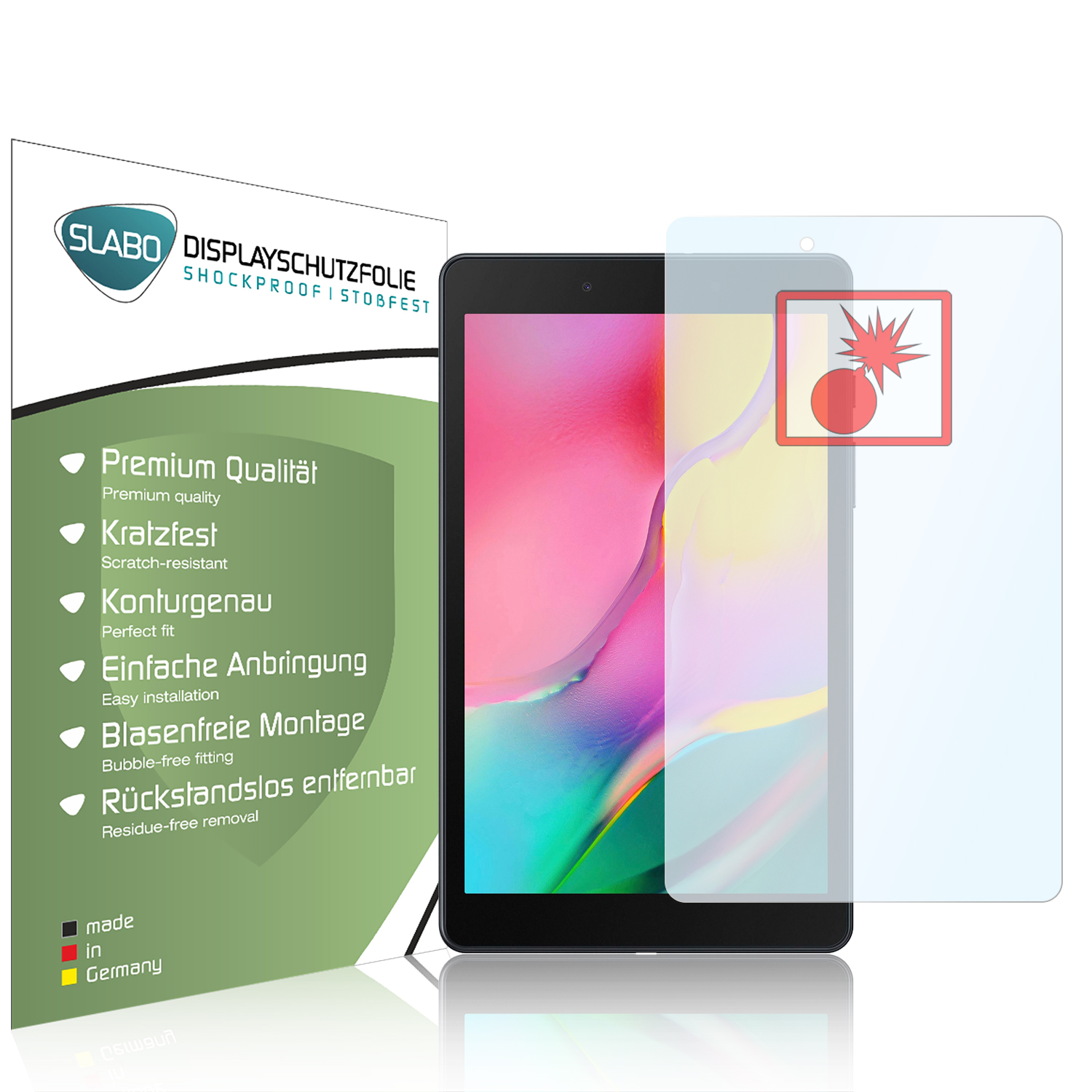 A Blickschutzfolie Schwarz View 8.0 Displayschutz(für (2019) SLABO Protection Tab Galaxy T290 Samsung \