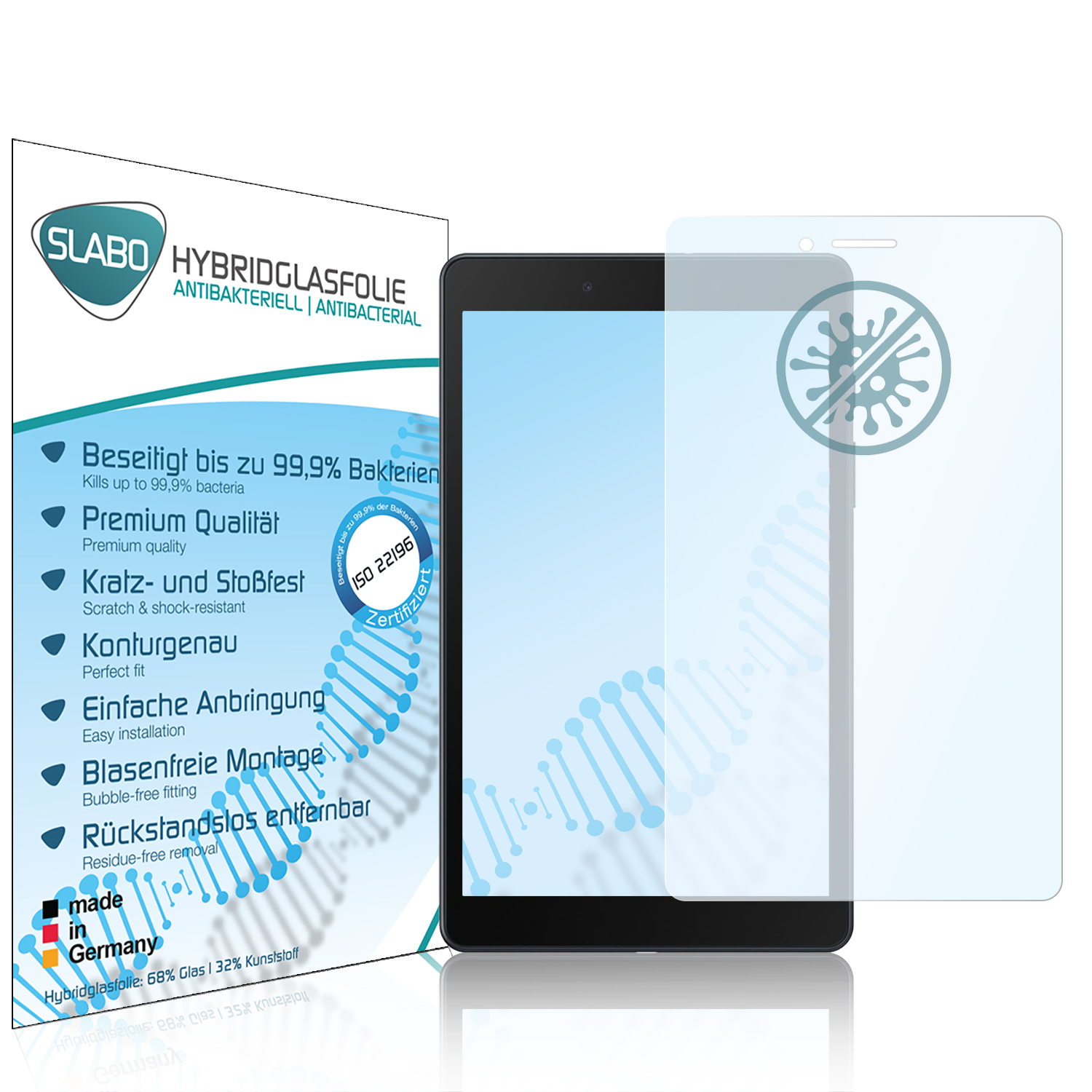 SLABO antibakterielle flexible Hybridglasfolie Displayschutz(für T295 8.0 Samsung \