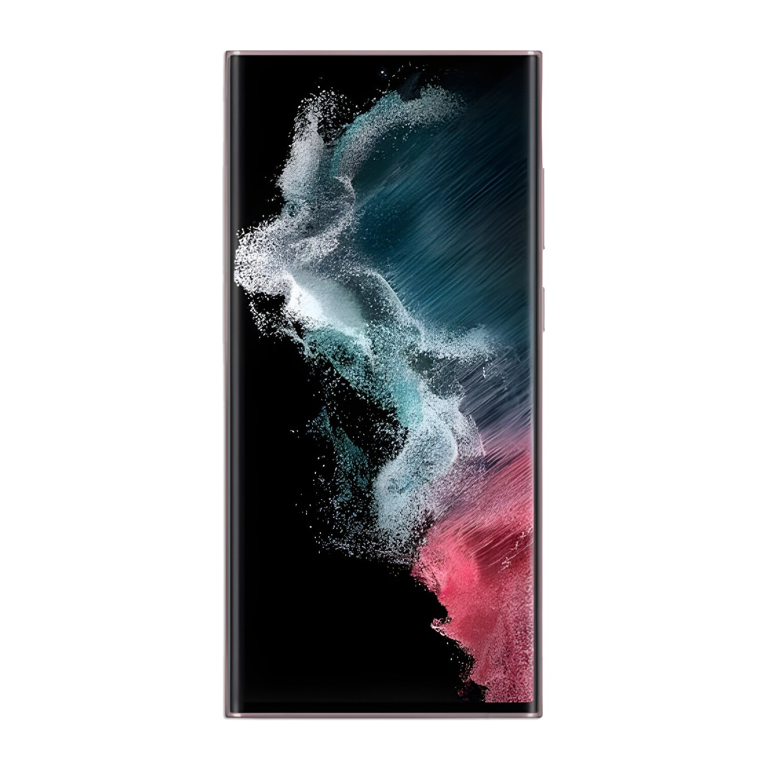 Ein modernes Smartphone mit farbenfrohem Bildschirm auf schwarzem Hintergrund.