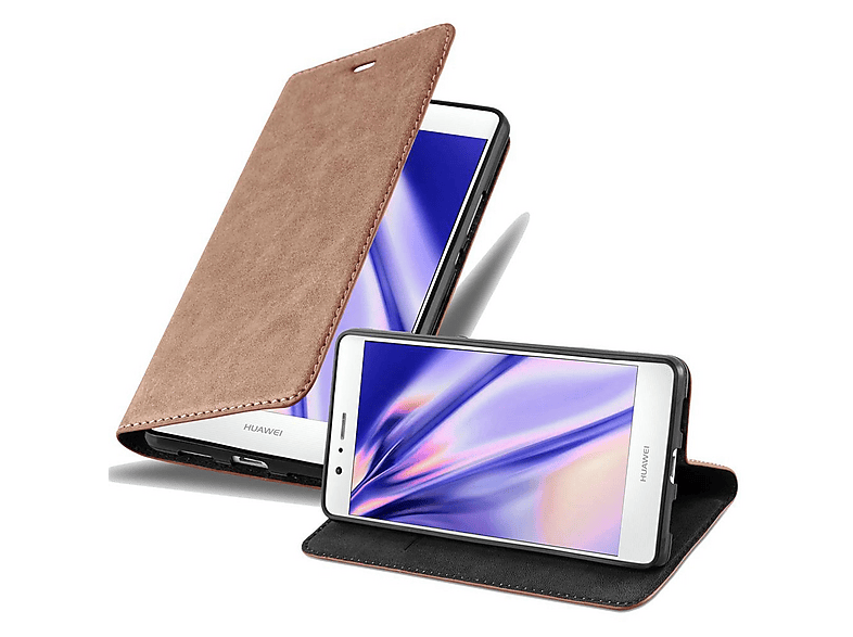 Custodia Libro Cadorabo Per Huawei P9 Lite – Colore Marrone Cappuccino, Con Vani Carte, Funzione Stand E Chiusura Magnetica