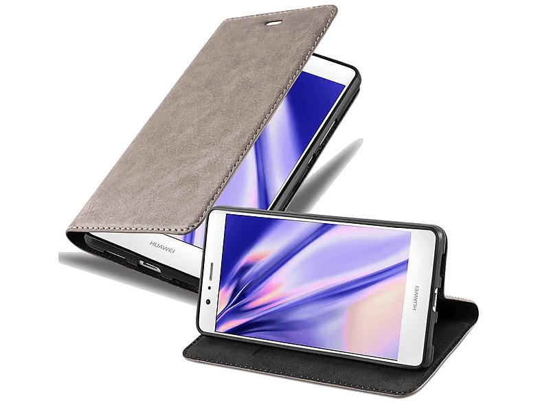 CADORABO Book Hülle Invisible Magnet, Bookcover, Huawei, P9 LITE 2016 / G9 LITE, KAFFEE BRAUN
