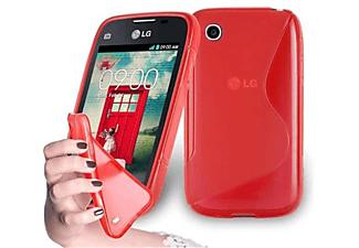 carcasa de móvil  - Funda flexible para móvil - Carcasa de TPU Silicona ultrafina CADORABO, LG, L40, rojo infierno