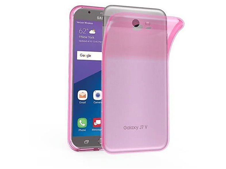 CADORABO TPU Ultra Slim AIR Schutzhülle, Backcover, Samsung, Galaxy J7 2017 US Version, TRANSPARENT PINK