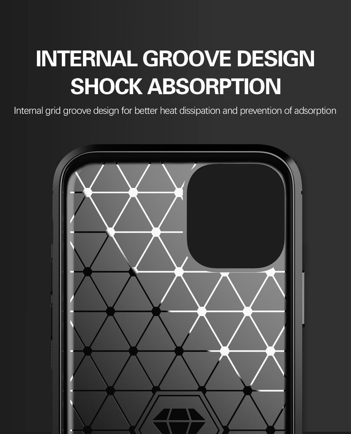 Primo piano della custodia del telefono. Design bianco e nero, motivo geometrico. Design scanalatura.
