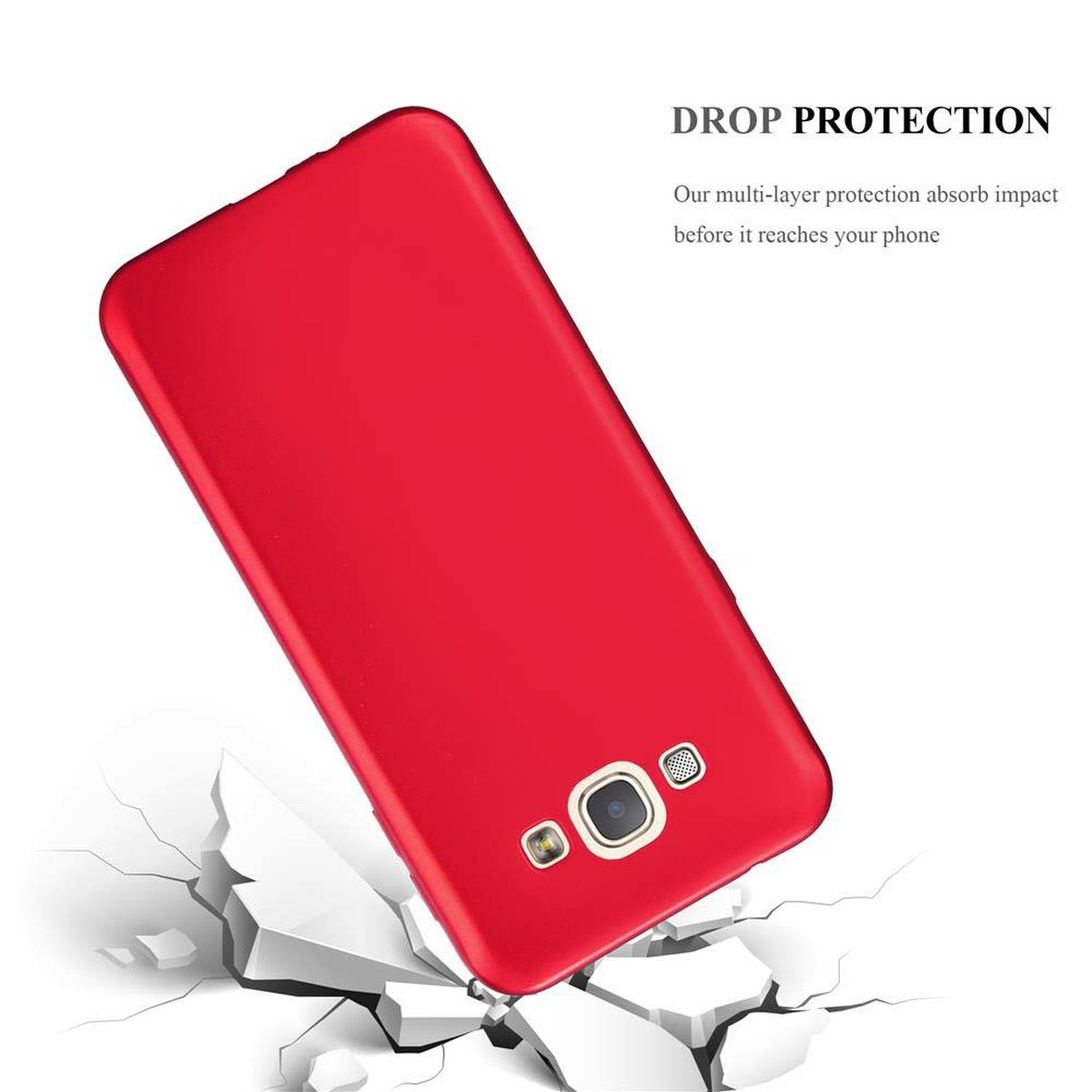 CADORABO TPU Galaxy A8 2015, Samsung, METALLIC ROT Hülle, Metallic Matt Backcover